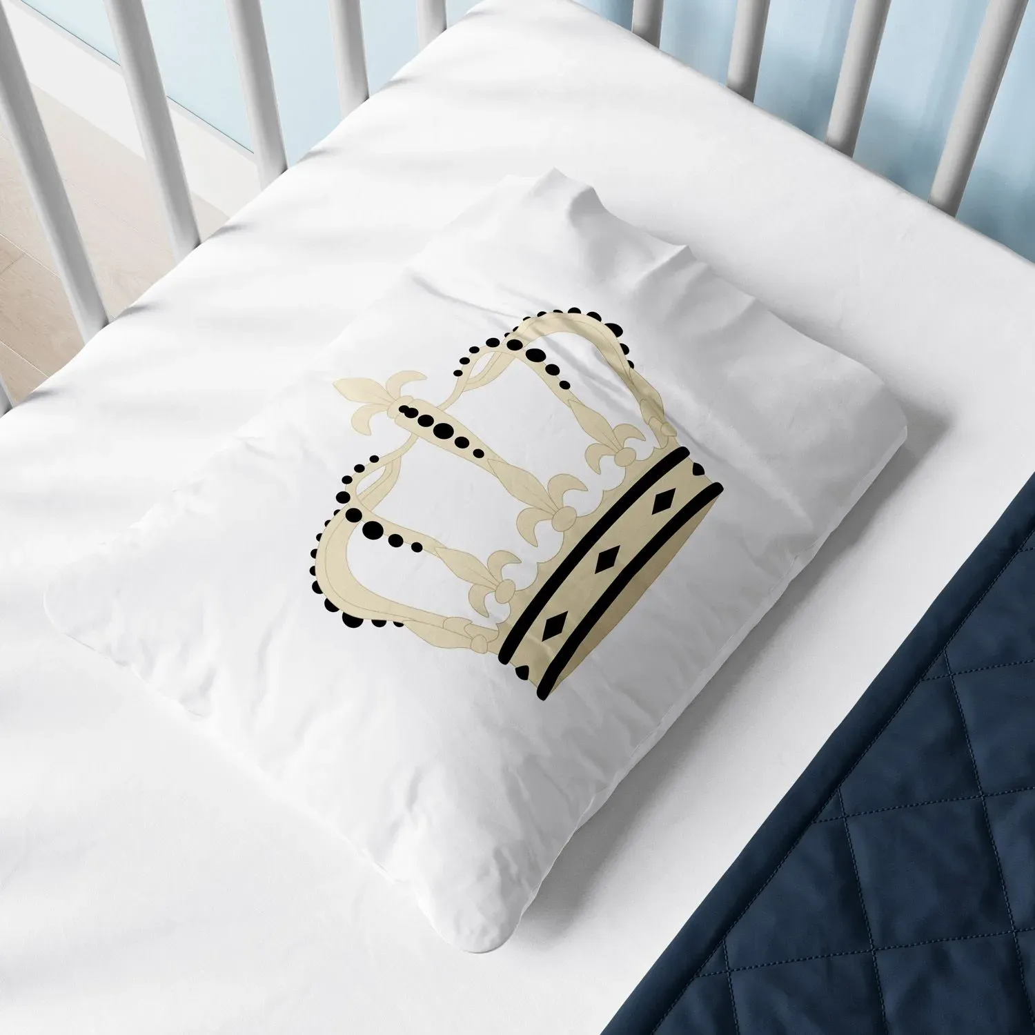 Fronha Azul Marinho Coroa Meu Príncipe