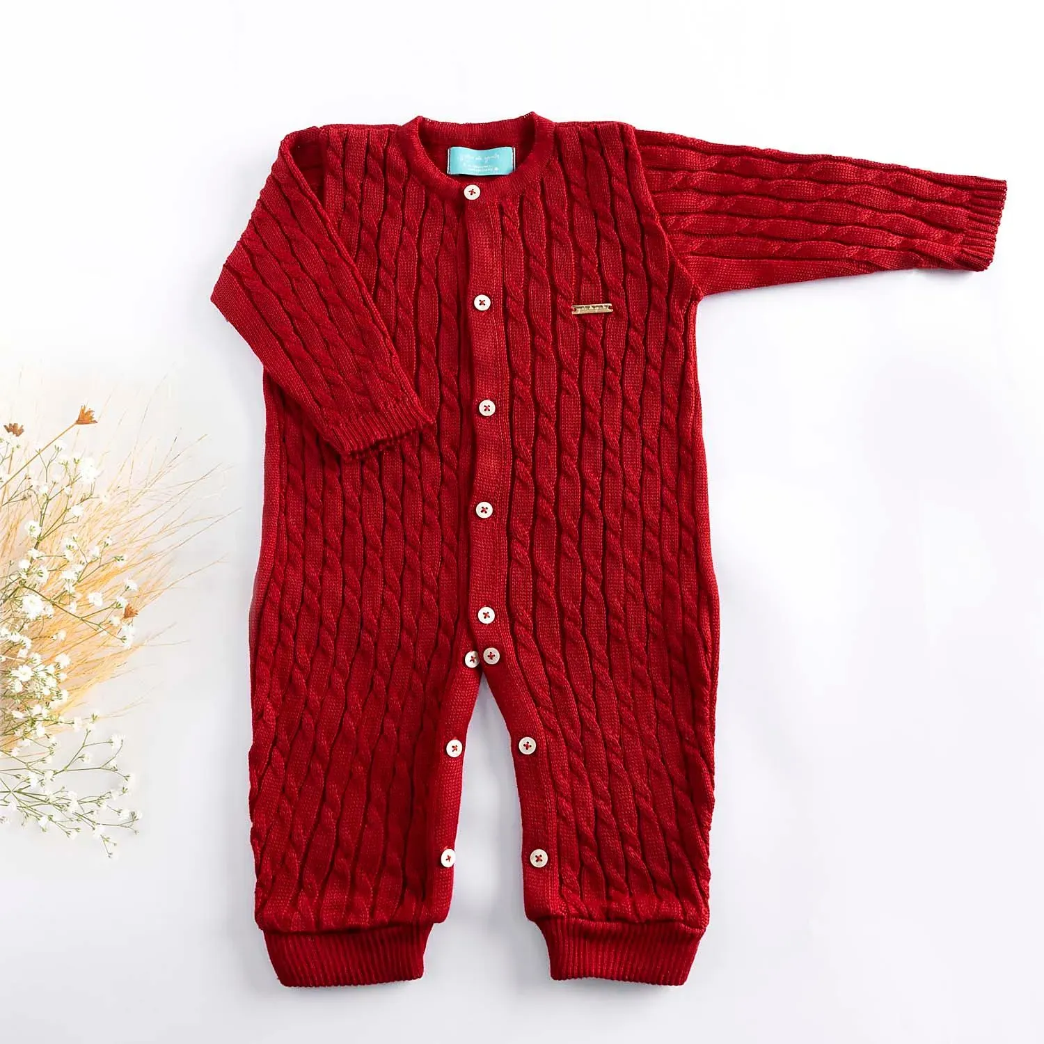 Macacão Tricot Trançado Vermelho	RN