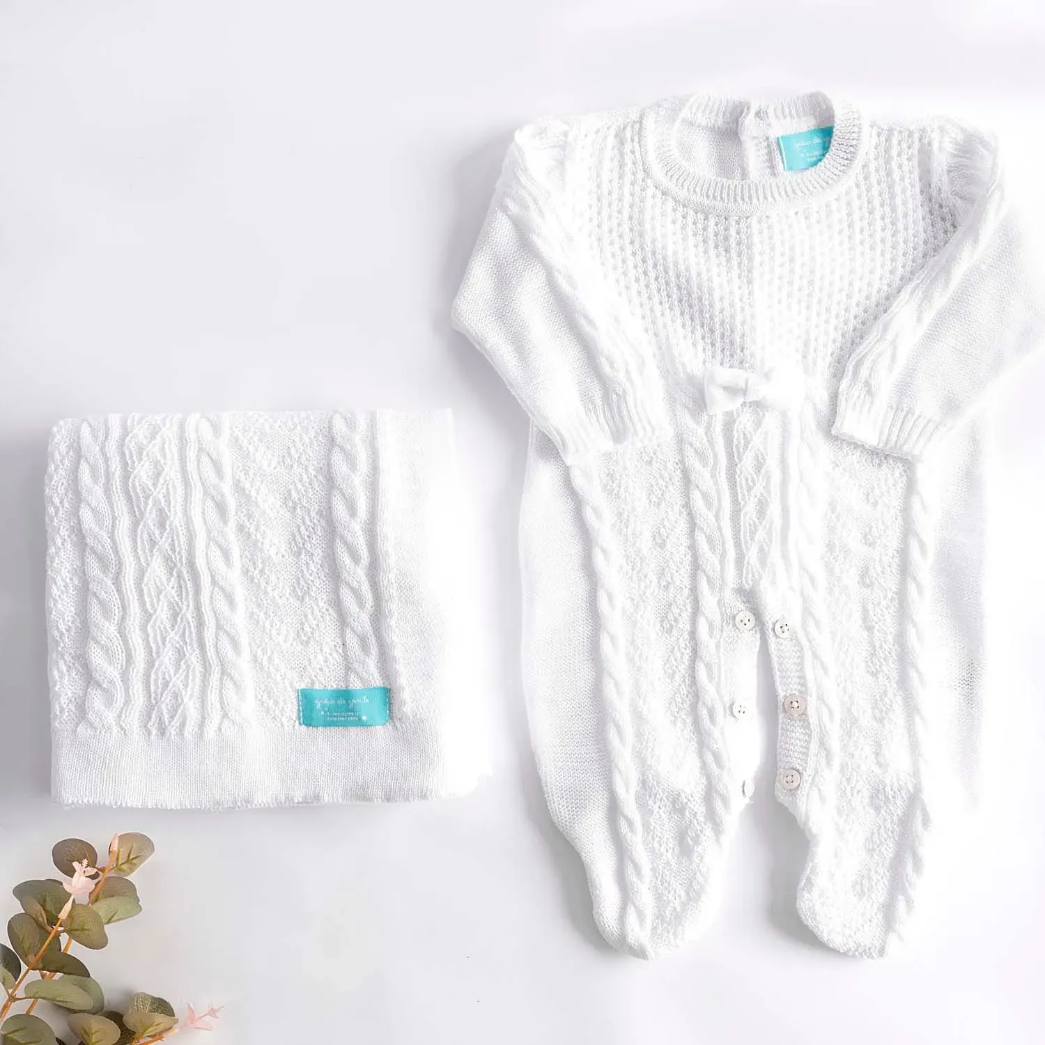 Saída Maternidade Tricot Branco RN