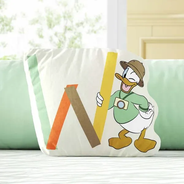 Almofada Pato Donald Safári Letra W 20cm