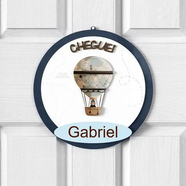 Porta Maternidade Personalizado Teddy Pelo Mundo - Gabriel