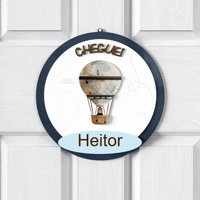 Porta Maternidade Personalizado Teddy Pelo Mundo - Heitor	