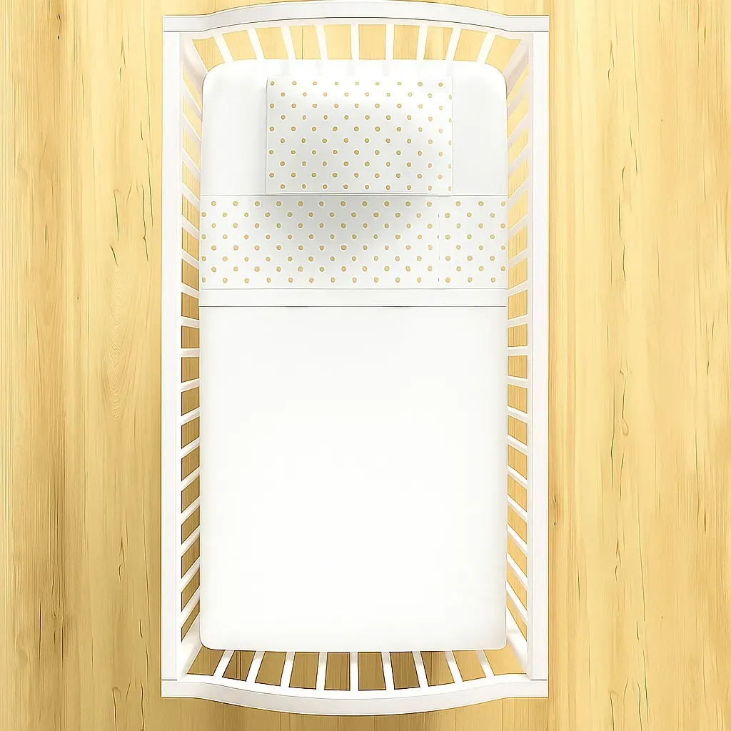 Jogo de Lençol Branco com Barra Poá Cappuccino