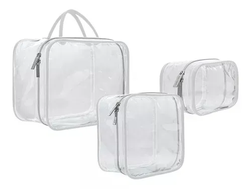 Kit Necessaire Impermeável Viagem Branco Fosco	