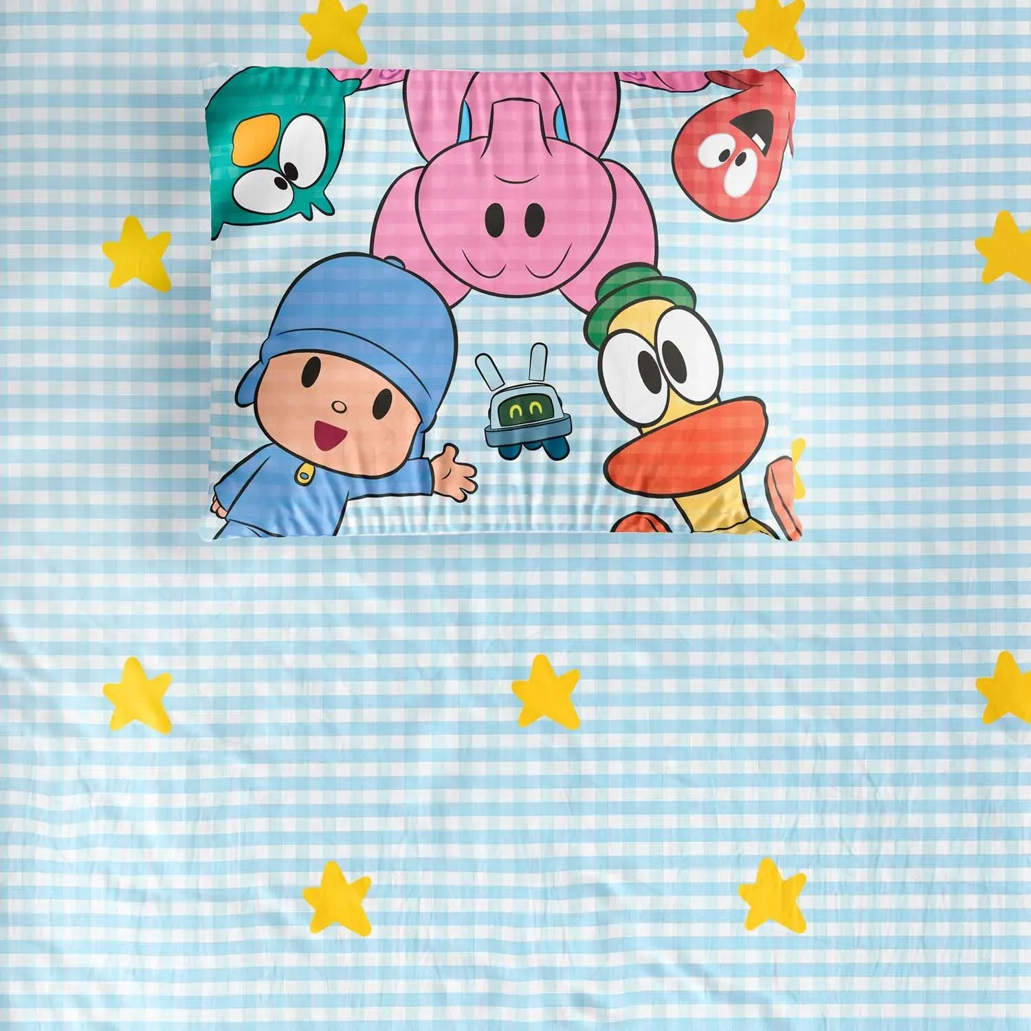 Lençol de Berço com Elástico Pocoyo Estrelinhas